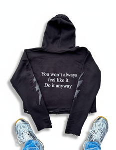 Unisex black Hoodie With puff Printed logo Regular Fit Cotton fleece washed oversized hoodie for men - Product Image 2