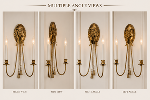 Luxury European Venetian Baroque <b>Wall</b> <b>Sconce</b> Premium Decorative <b>Wall</b> <b>Light</b> with Elaborate Ornamental Mirrorwork, Elegant Brass S - Product Image 4