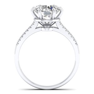 Anillo de compromiso REYES de oro macizo de 14 quilates con diamante de corte redondo de 2.8 quilates para mujer, regalos de boda de alta calidad, joyería fina - Product Image 4