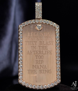 Pendentif personnalisé hip-hop en argent 925 plaqué or avec moissanite sertie clos et nom gravé, idéal pour les bijoux de fête - Product Image 5