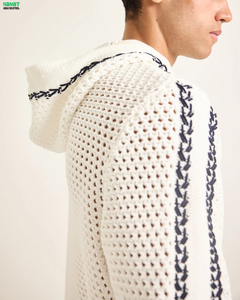 Custom Summer Y2K Air Mesh Zipper Hoodie 3D Breathable Casual Sport Streetwear Jacket Lightweight <b>Fishnet</b> High Quality Men's - Product Image 3