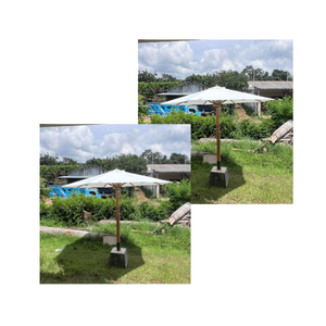 Paraguas de madera maciza de alta calidad con cojín de tela Diseño moderno para tumbonas Tumbonas Muebles de patio - Product Image 6