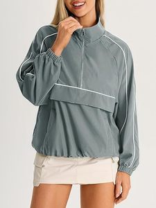 Sudadera con Cierre de Cremallera para Mujer, Protección Solar UPF 50+, Chaqueta Cortavientos Ligera para Correr, Senderismo y Actividades al Aire Libre, con Bolsillo - Product Image 5