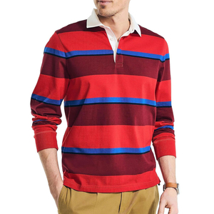 Camiseta Polo de Manga Larga para Hombre, a Rayas, Servicio Personalizado, Camiseta Polo Lisa con Cuello Redondo, Logotipo Personalizado, Camisetas Polo a Rayas de Manga Larga para Hombre - Product Image 1