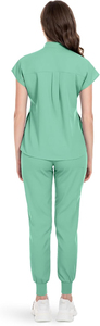 Ensembles de blouses médicales unisexes personnalisables avec logo, uniformes d'hôpital en coton, hauts et pantalons, et joggers chirurgicaux pour médecins et infirmières - Product Image 3