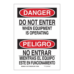Señal Bilingüe de PVC de Prohibido Entrar para Seguridad de Equipos Operativos - Product Image 2