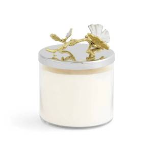 Pot à bougie papillon en verre et laiton de qualité supérieure avec couvercle doré, bougie parfumée en cire de soja de luxe, ensemble cadeau décoratif pour la maison - Product Image 1