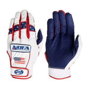 Guantes de Bateo de Béisbol Personalizados para Adultos, de Cuero, Ambidiestros, Acolchados, con Cierre de Hebilla, Negro/Blanco, Tallas S-XXL, Empaque Personalizado - Product Image 1