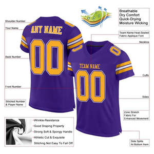 Camiseta de Práctica de Fútbol Americano Unisex de Alta Calidad con Estampado Personalizado, Transpirable, Talla Grande, Manga Corta, Verano - Product Image 2
