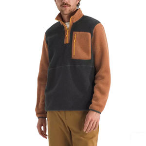 Fabricants OEM sur mesure – Veste unisexe à fermeture éclair 1/4, 100 % coton molletonné, avec bordure extensible, poche poitrine, couleur unie, fermeture éclair intégrale - Product Image 1