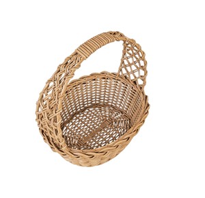 Wholesale Easter <b>Egg</b> Candy Hamper with Openwork Lattice Handle Round Oval Wicker Storage Trunk Case Box Rattan Picnic <b>Basket</b> Bag - Product Image 2