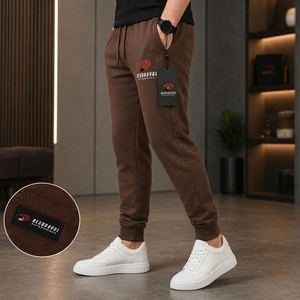 Pantalon en molleton brossé chaud avec taille élastique, idéal pour le fitness, les activités de plein air et les loisirs, pantalon de jogging pour hommes - Product Image 5