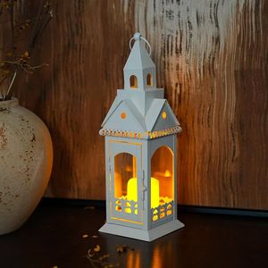 Church Style <b>Candle</b> <b>Lantern</b> Decorative Outdoor <b>Candle</b> Holder with Tempered Glass for Living Room Christmas Decorations Factory - Product Image 1