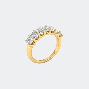 1.40CTW Emerald Cut Lab Grown Diamond Prong <b>Set</b> Half Eternity <b>Ring</b> | Elegant Prong <b>Set</b> Diamond Band with Exceptional Brilliance - Product Image 4