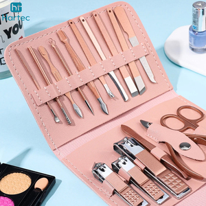 Trendy Peach Color <b>Case</b> Professional Stainless Steel Manicure and Pedicure Set Premium Quality <b>Nail</b> Grooming Tools Kit - Product Image 6