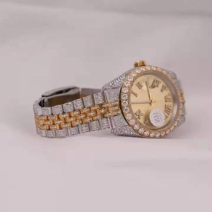 Reloj de Lujo con Diamantes Moissanite para Hombre, Diseño Único, Resistente a los Arañazos, Correa de Acero Inoxidable, para Uso Diario, en Venta - Product Image 2