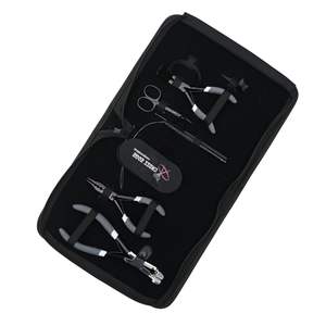 Kit d'outils pour extensions de cheveux en acier inoxydable doré : Pince à micro-perles, Pince à sertir, Mini ciseaux de coupe, Outil à crochet, Aiguilles courbées - Product Image 1