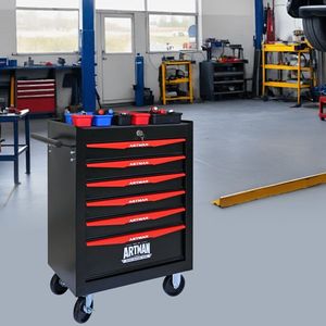 20\" 6-Drawer Rolling Metal Tool Chest Cabinet Steel Tool Storage Box with Ball Bearing Drawer Slides - Product Image 1