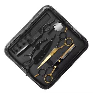 Ensemble professionnel de ciseaux de coiffure, peignes et ciseaux à effiler pour salon, lames en acier inoxydable 4Cr13, 28 dents, légers, pour droitiers - Product Image 6