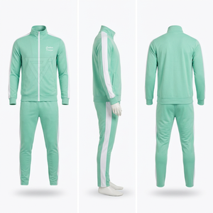 Conjunto Deportivo para Hombre en Negro y Rojo, Sudadera con Cierre Completo y Pantalones Jogger, Ropa Deportiva Casual de Otoño, Material de Poliéster de Secado Rápido - Product Image 4