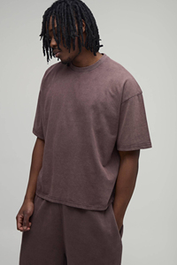 Men <b>T</b> <b>Shirt</b> and Short Set 2026 Summer Clothing Men's Wear Twin Set Wholesale Cheap Price Cotton Sun faded Acidwash Customized - Product Image 3