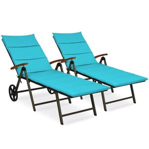 Silla Reclinable Plegable de Mimbre para Exteriores con Marco de Aluminio, Cómoda Silla de Playa Tipo Chaise Longue - Product Image 5