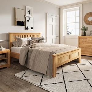 Camas Redondas Modernas Minimalistas de Madera con Cabecera de Madera de Teca Sólida y Duradera para Dormitorio - Product Image 5