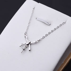 Conjunto de Collar con Colgante de Plata S925 para Mujer, Accesorios de Joyería DIY con Lazo Versátil, Cadena de Perlas Simple 315 - Product Image 1