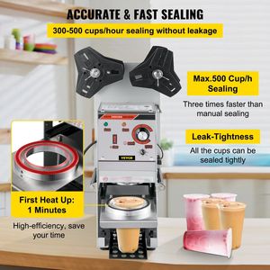 Macchina Sigillatrice Semi-Automatica per Tazze da Tè, 300-500 Tazze/Ora, Diametro Tazza 90/95mm, Argento, per Sigillatura Tazze Boba - Product Image 3