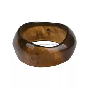 Resin <b>Bangle</b> Art Design Resin and <b>Glass</b> Bracelet - Product Image 6