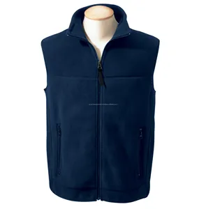 Gilet d'hiver en polaire pour hommes, broderie de logo personnalisé et gilet d'hiver chaud en polaire sans manches