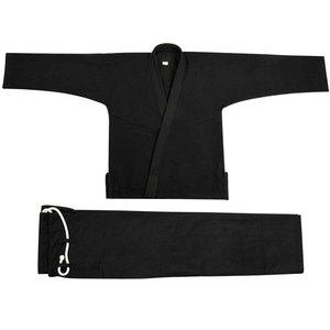 Uniforme de judo gris 100% coton, durable, coupe classique, unisexe adulte, vêtements d'arts martiaux avec ceinture noire - Product Image 3