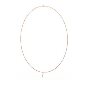 สร้อยคอเพชรทรงหยดน้ำเจียระไนแบบมินิมอล ประดับเพชรแล็บโกรว์ 18 นิ้ว - Product Image 1
