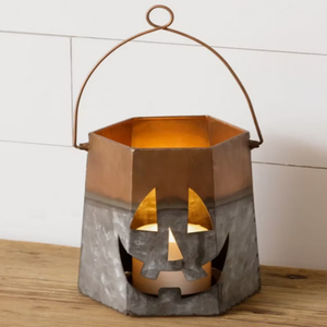 <b>Large</b> Jack O Tea Light <b>Candle</b> Holder Halloween Metal <b>Lantern</b> for Halloween Party Decoration - Product Image 5