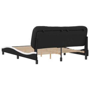 Cadre de lit rembourré noir et blanc - Product Image 6