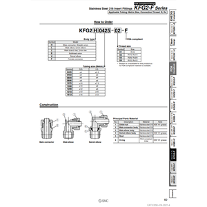 Raccords d'insertion pneumatique SMC KFG2H0604-01-F pièces pneumatiques - Product Image 2