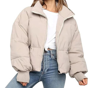 2026 Custom Casual Winter Shinny <b>Fleece</b> Jacket Men Unisex Stand Windproof Breathable Front Logo Thick Polyester/Cotton Bamboo - Product Image 2