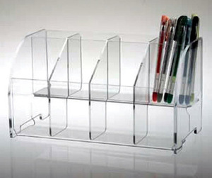 2025 bureau bureau personnalisé acrylique porte-stylo papeterie organisateur givré perspex maquillage pinceaux organisateur porte-crayons - Product Image 4