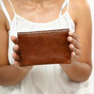 New Arrival Stylish Embossed Floral Print Fur Leather Card Coin Case <b>Wallets</b> Rectangle Credit Card Holder Case Cute Card Purses - Product Image 3