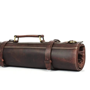Sac à couteaux artisanal haut de gamme personnalisé en cuir, sac de chef, étui de rangement, organiseur pour chefs LKR-0337 - Product Image 1