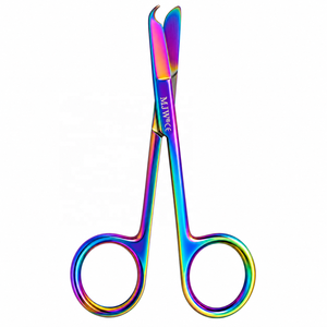 Ciseaux à points Spencer, finition multicolore, acier inoxydable, ciseaux pour retirer les sutures, pour hôpital, clinique, soins infirmiers, approuvés CE et ISO - Product Image 1