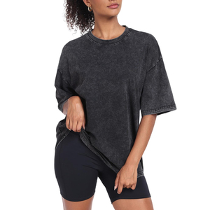 Camisetas Extra Grandes para Mujer, con Logotipo Personalizado, Estilo Holgado, Hombros Caídos, Ropa Urbana Retro, Camisetas de Moda al por Mayor para Mujer - Product Image 4