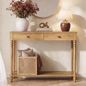 Table console en bois de manguier avec structure en métal |   Meubles artisanaux en gros d'Inde - Product Image 4