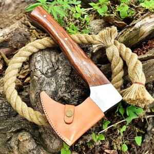 Tête de hache artisanale avec lame en acier au carbone, manche en bois, qualité industrielle, 5,5 pouces de bord de coupe, fourreau en cuir - Product Image 6