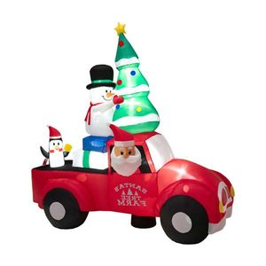 8ft Colorful Festive Design <b>Inflatable</b> Santa <b>Car</b> Decor LED Lights Christmas Outdoor Holiday Yard Yard Decorations - Product Image 3