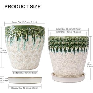 Pot de fleurs en céramique de haute qualité avec surface polie et lisse. Pot de fleurs décoratif en céramique pour chambre, salon et bureau. - Product Image 2