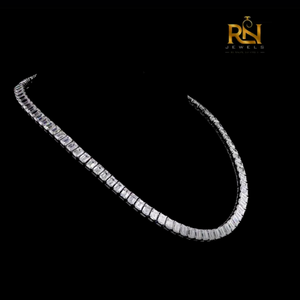 สร้อยคอเทนนิสทรงเหลี่ยมเพชรแล็บโกรว์ Emerald Majesty Riviere ตัวเรือนทองคำแท้ 9K 14K 18K เครื่องประดับชั้นดี - Product Image 1