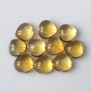 Envío rápido El precio más bajo del proveedor 100% Natural 8mm Citrino Corazón Cabujones lisos Piedras preciosas sueltas hechas a mano Joyería fina - Product Image 2