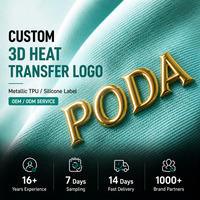Étiquettes thermocollantes personnalisées avec logo 3D en relief métallique TPU pour vêtements de sport et accessoires