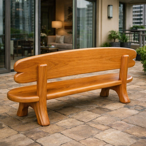 Banc d'extérieur Luxali C008 en noyer massif, fabriqué à la main, design moderne, écologique, durable, capacité 3 places - Product Image 4